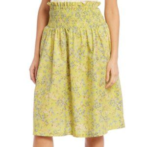 Gianni Bini Elaine Ditsy Floral Print Smocked Skir